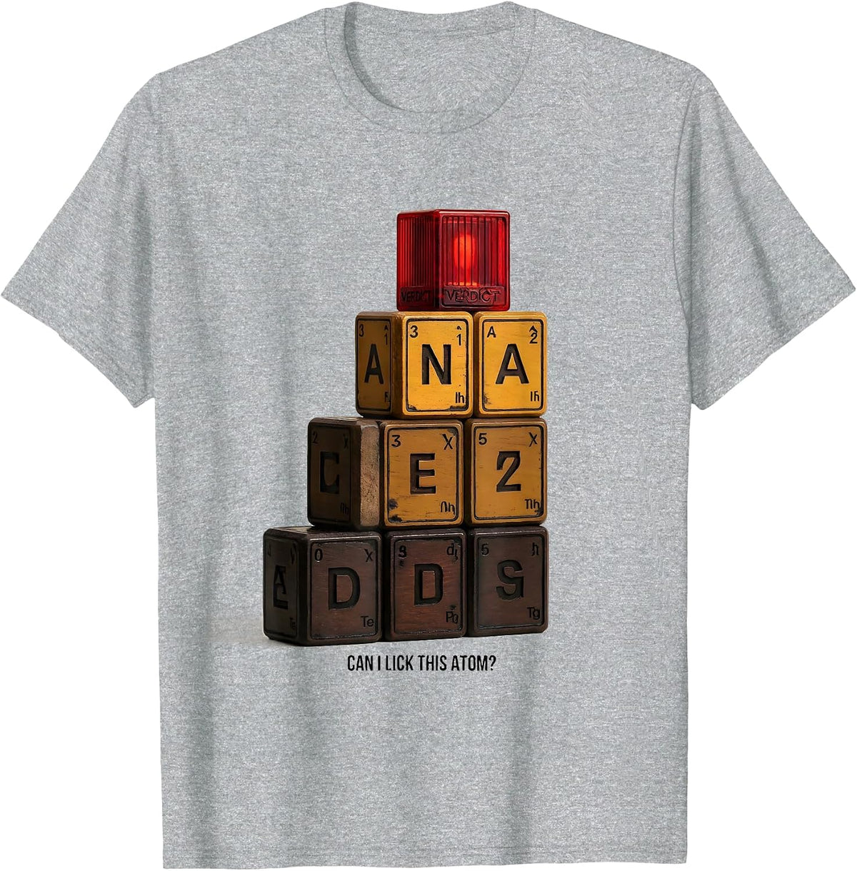 Men's Can I Lick This Atom Funny Periodic Table Science Teacher T-Shirt - Heather Grey