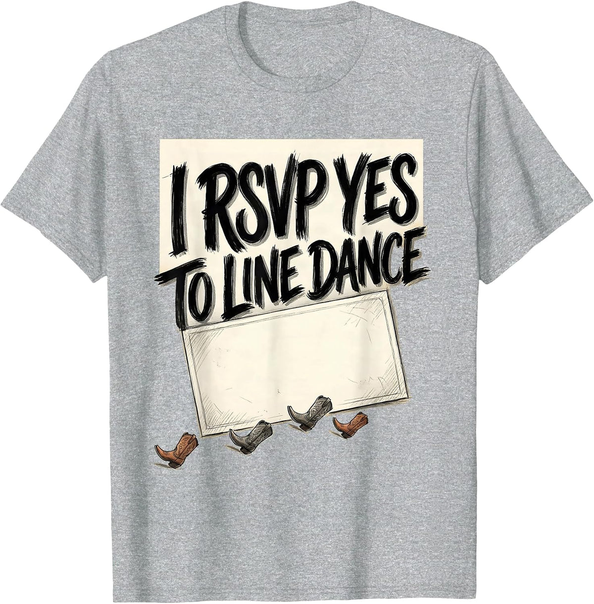 Men's I RSVP Yes To Line Dance Funny Line Dancer Humor T-Shirt - Heather Grey