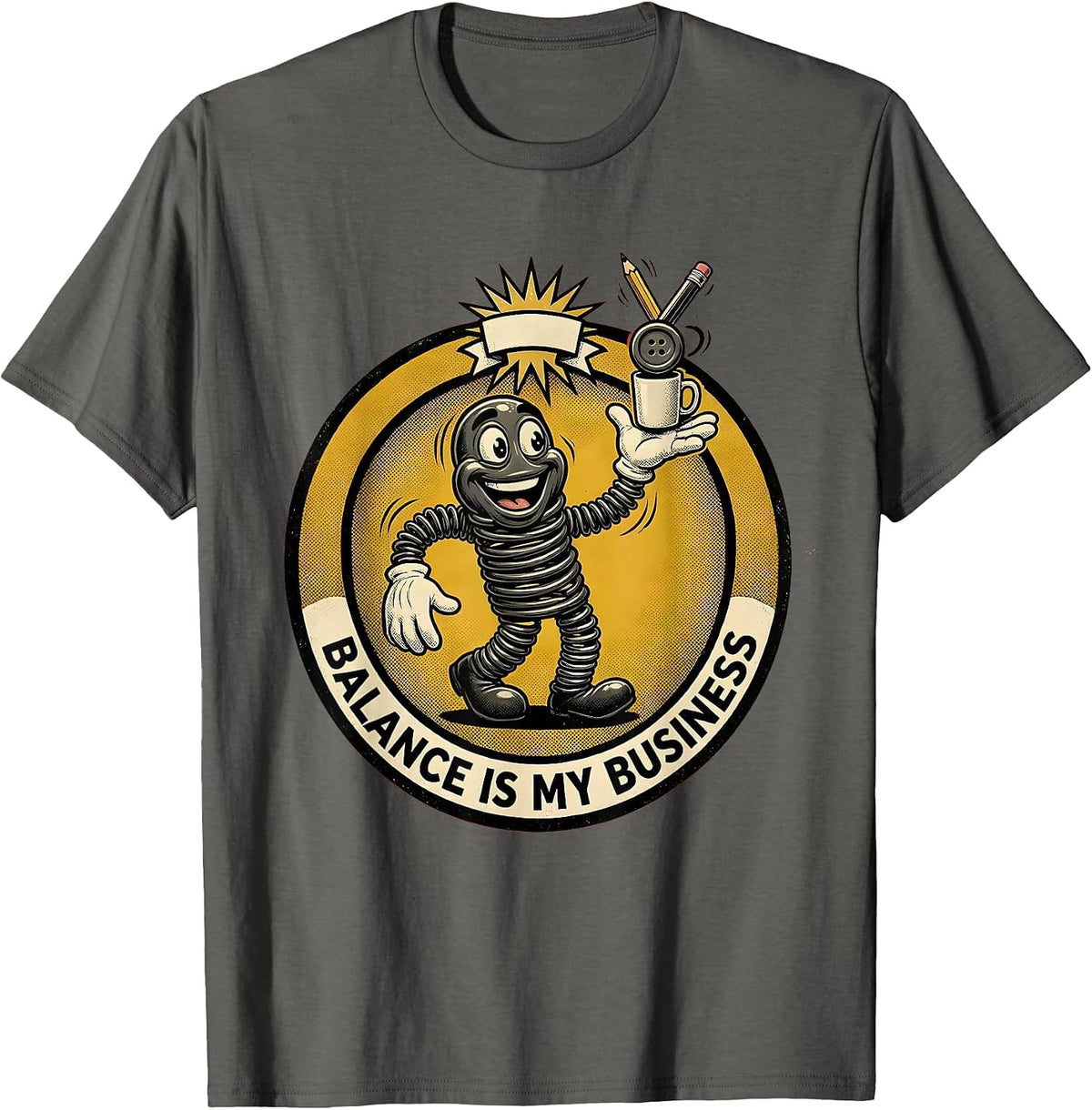 Balance Is My Business Occupational Therapy Design T-Shirt - Asphalt Grey