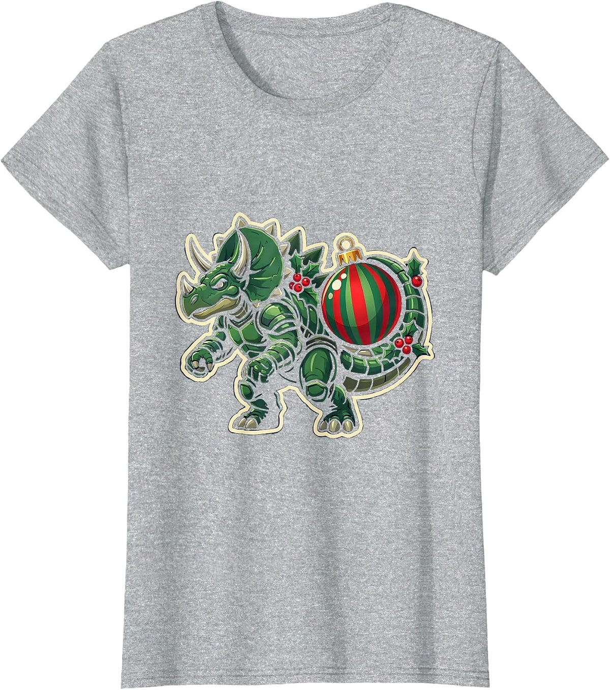 Ankylosaurus Christmas Ornament Sports Dinosaur Lover Kids T-Shirt - Heather Grey