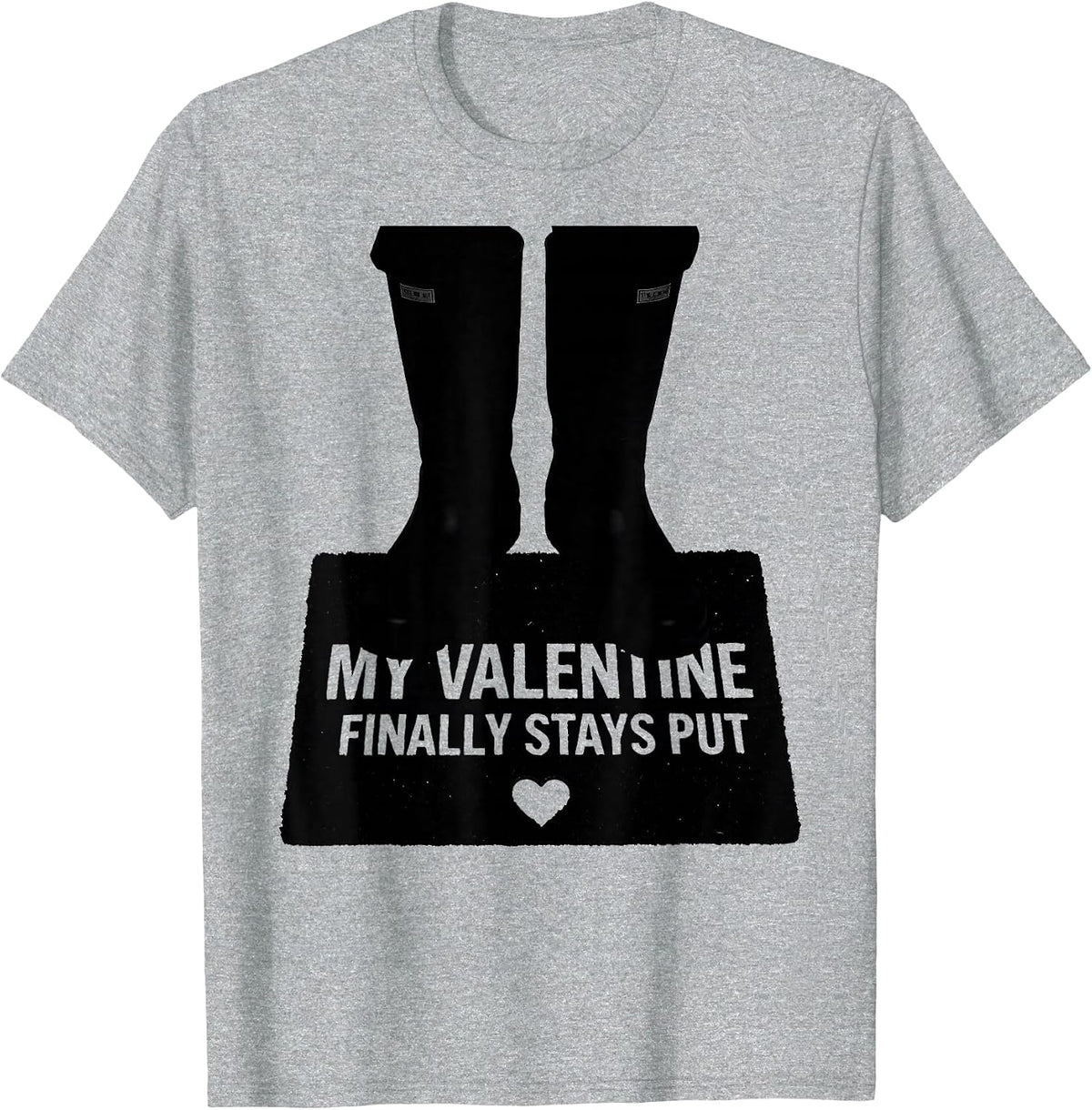 Men's My Valentine Finally Stays Put Funny Firefighter Spouse T-Shirt - Heather Grey