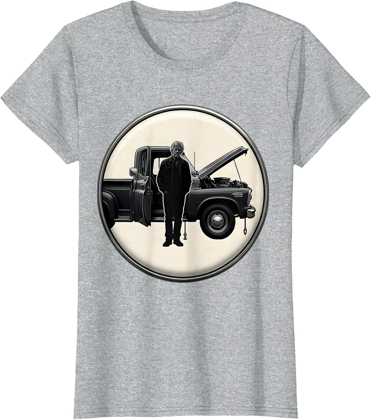 Classic Pickup Guy Vintage Car Enthusiast Humor T-Shirt - Heather Grey