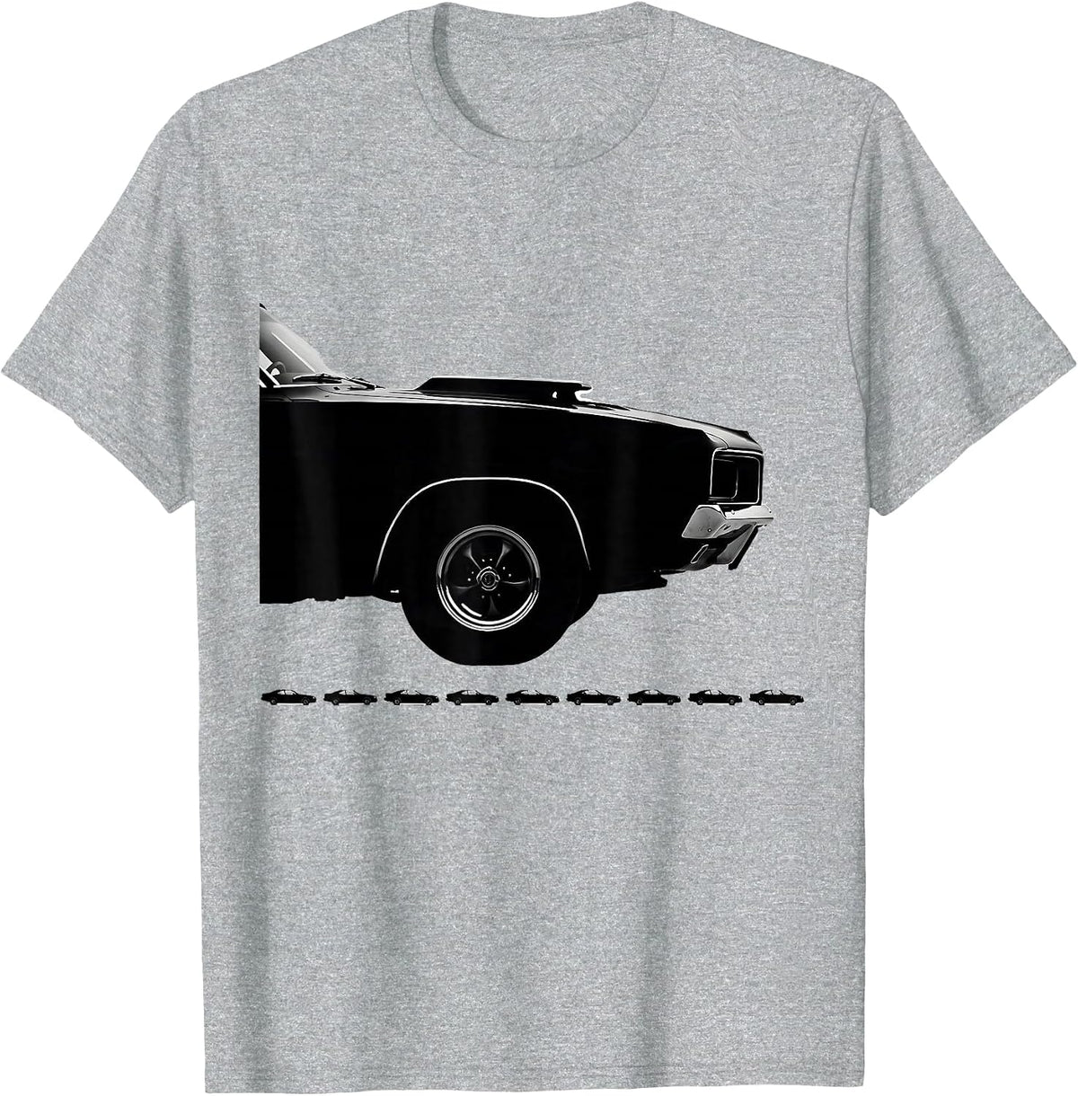 Men's Vintage Muscle Car Silhouette Classic Enthusiast Pride T-Shirt - Heather Grey