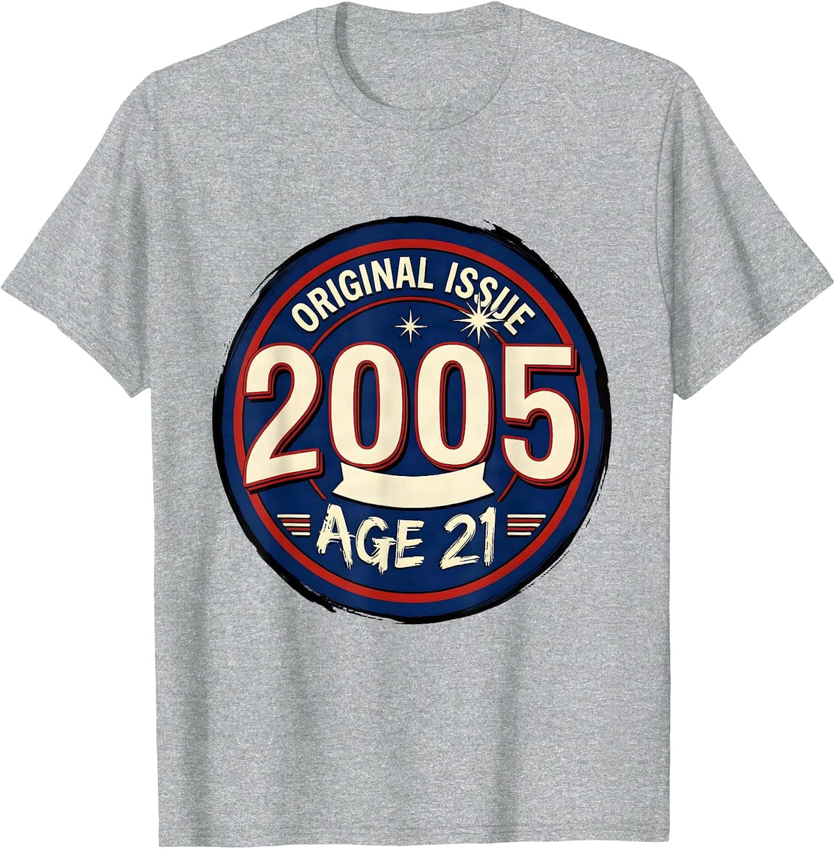 Men's Original Issue 2005 Age 21 Vintage Stamp 21st Birthday Gift T-Shirt - Heather Grey