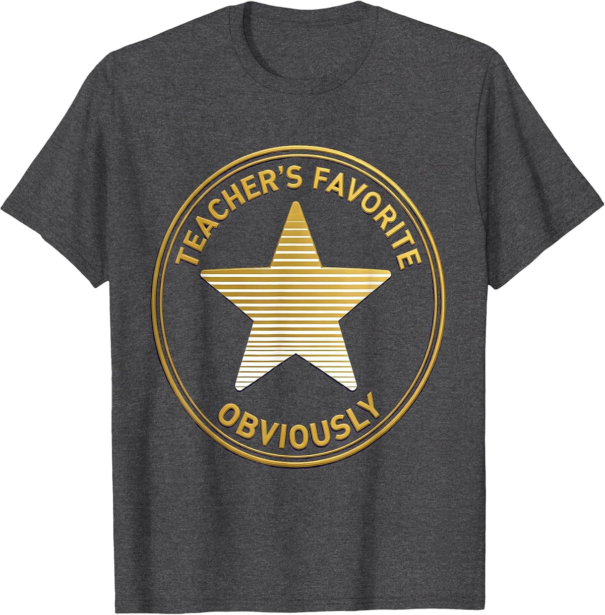 Teacher's Favorite Obviously First Grade Girl Design T-Shirt - Dark Heather Grey