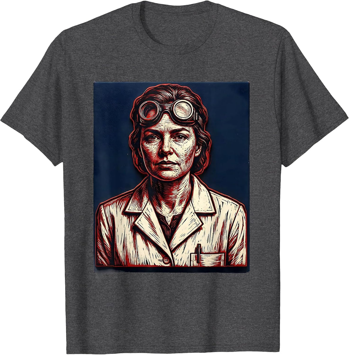 Labor Day Lab Coat Scientist Illustration T-Shirt, Men, Dark Heather Grey, Small - As Pictured