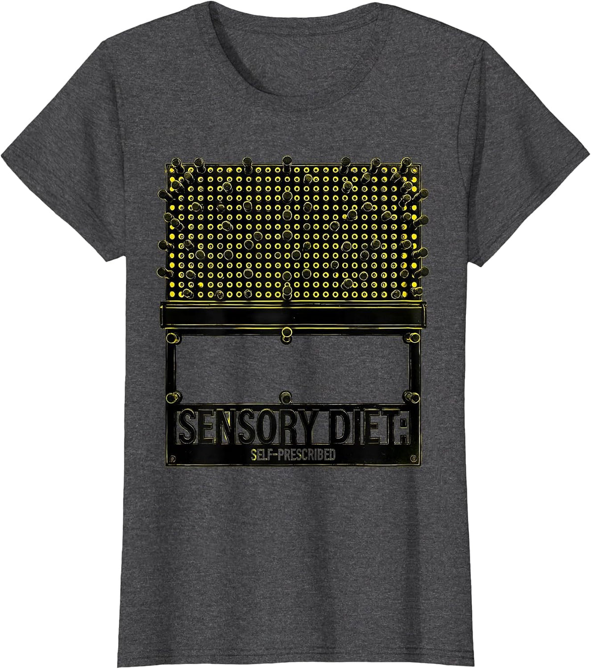 Women's Sensory Diet Self-Prescribed Occupational Therapy Stencil T-Shirt - Dark Heather Grey