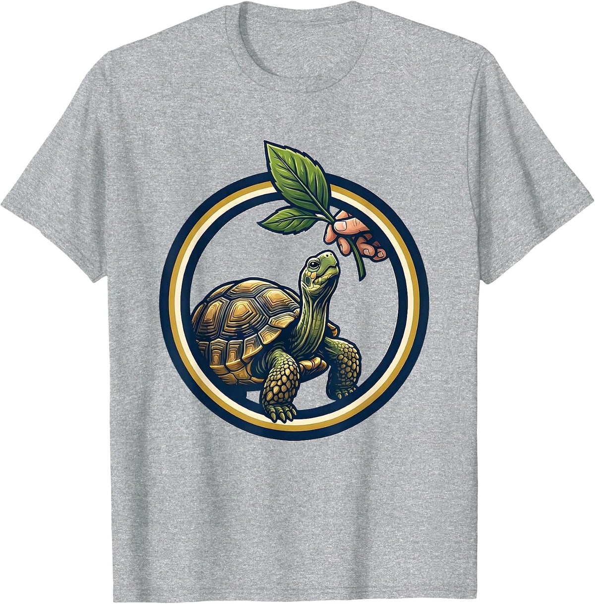 Men's Sealed Tortoise Emblem Pet Lover Gift T-Shirt - Heather Grey