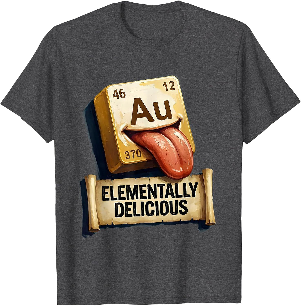 Can I Lick It Periodic Table Elementally Delicious T-Shirt - Dark Heather Grey