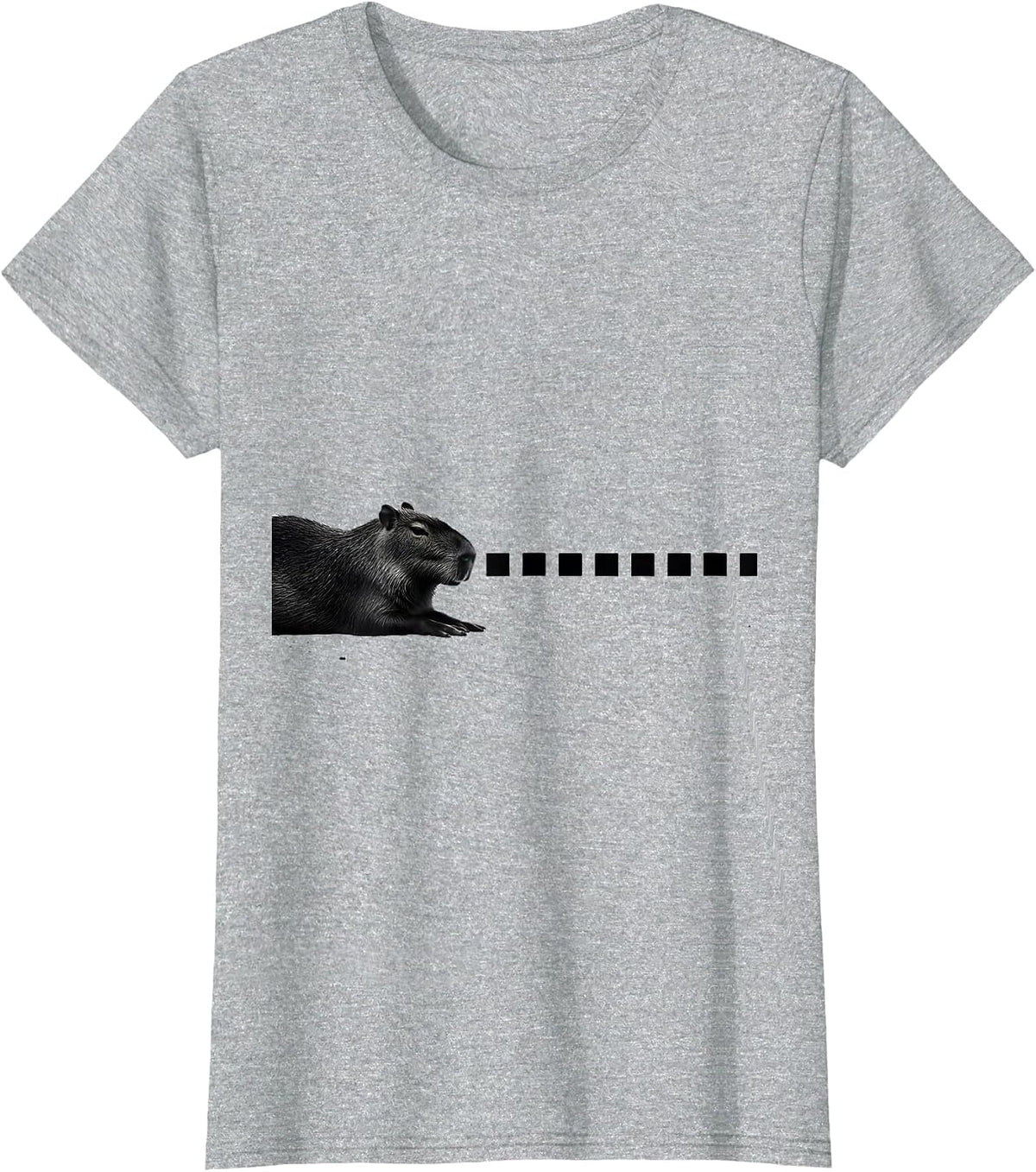 Women's Capybara Minimalist Funny Meme Gamer T-Shirt - Heather Grey