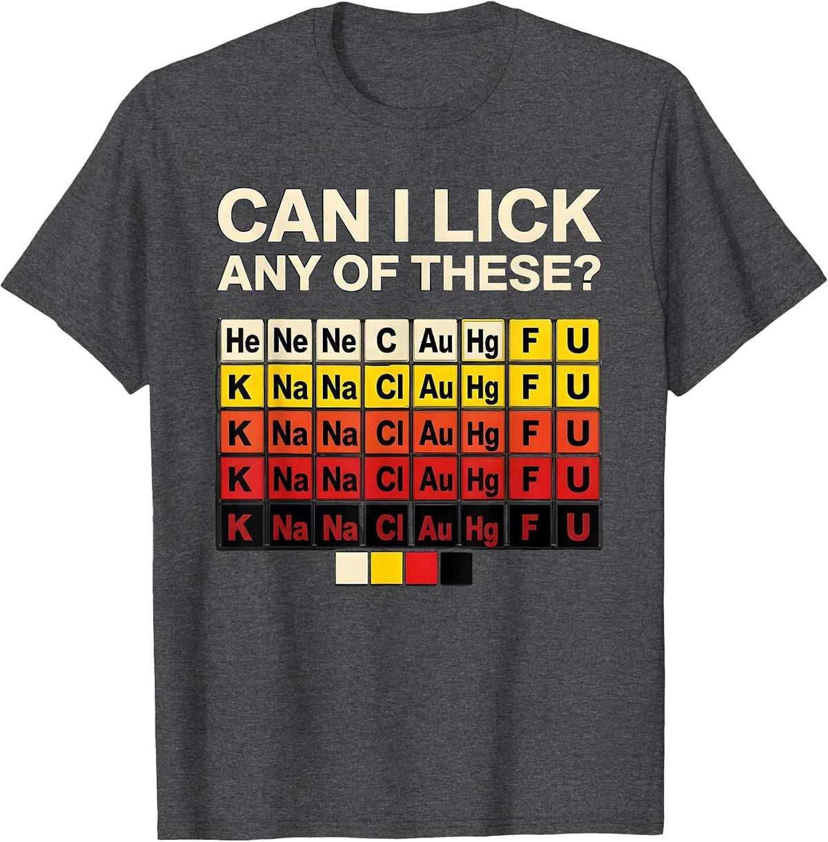 Can I Lick Any Of These Funny Periodic Table Science Teacher T-Shirt - Dark Heather Grey