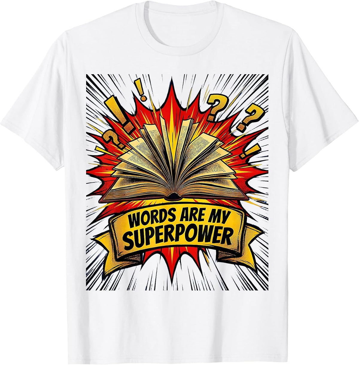 Men's Words Are My Superpower English Teacher Design T-Shirt - White