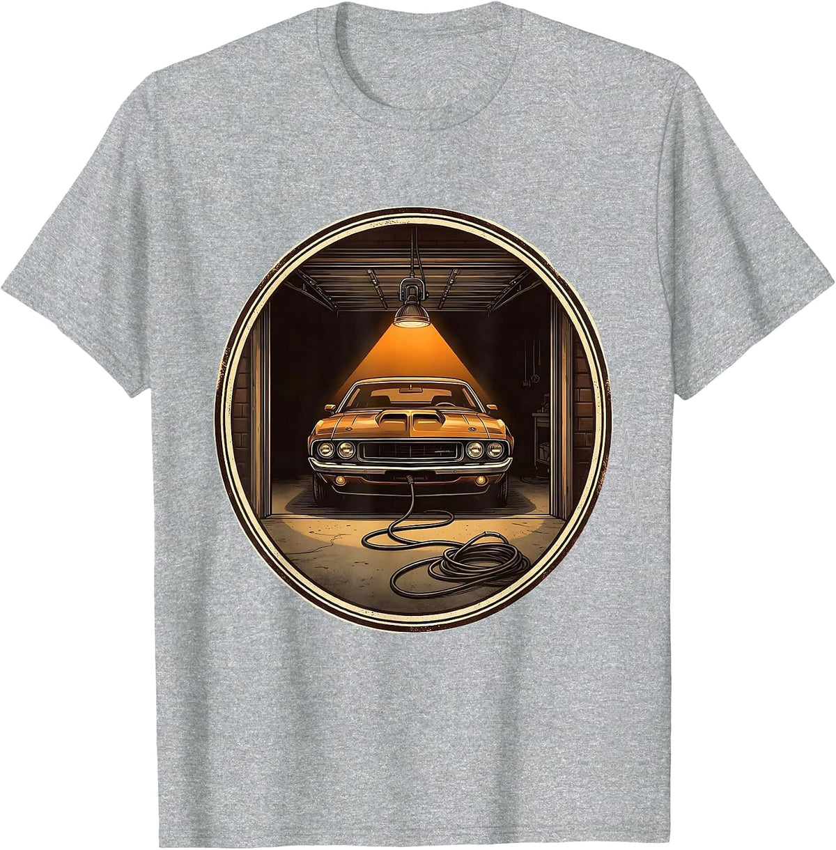 Men's Sealed Car Badge Garage Humor Car Enthusiast T-Shirt - Heather Grey
