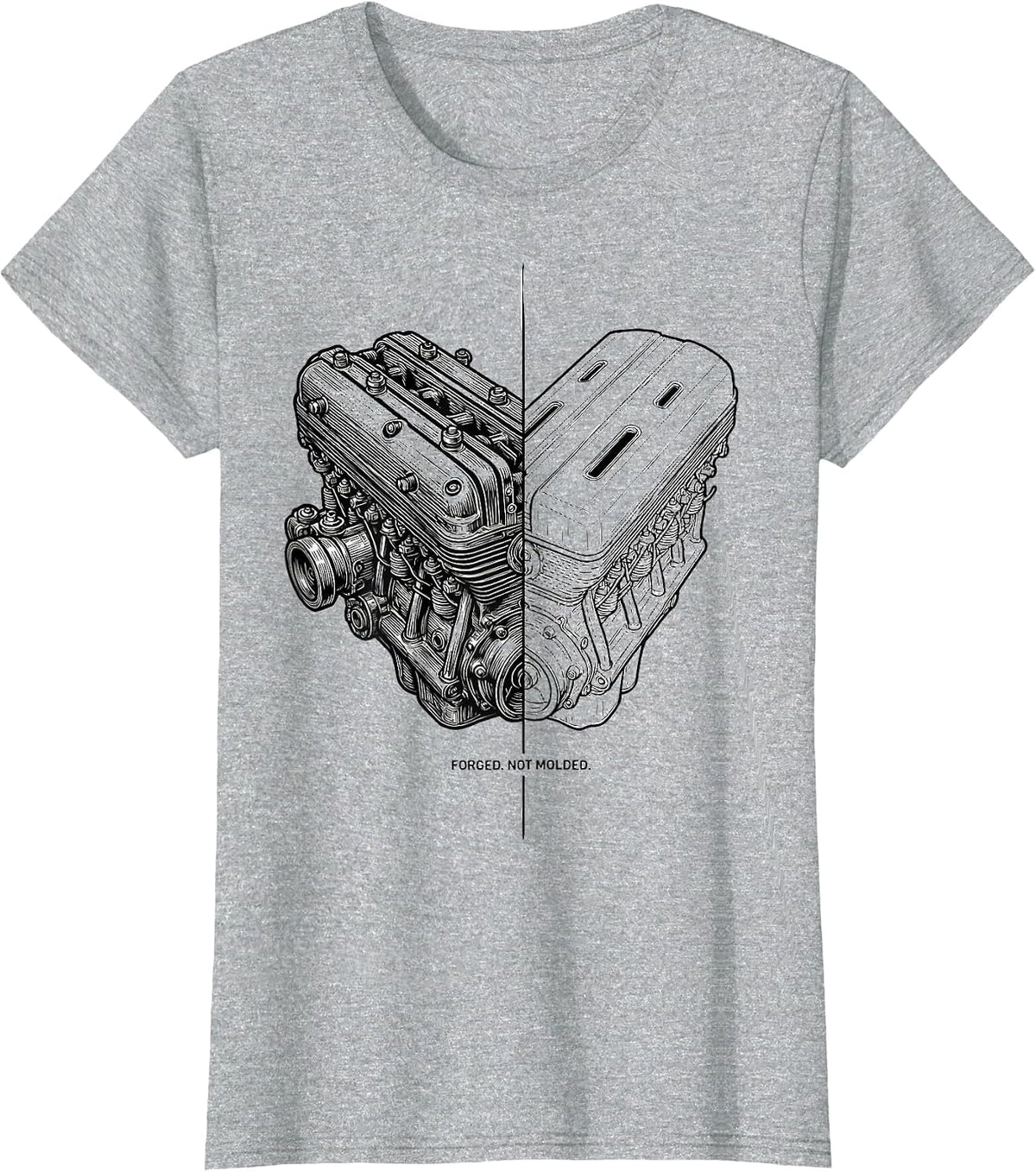 Forged Not Molded Vintage Classic Muscle Car Enthusiast T-Shirt - Heather Grey