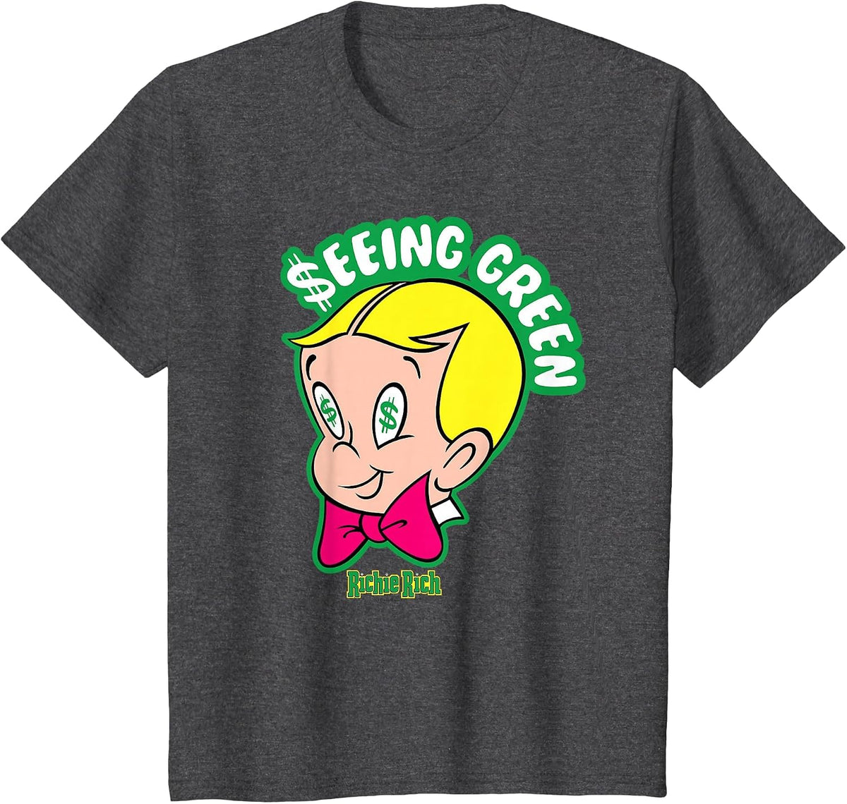 Richie Rich Seeing Green T-Shirt - Dark Heather Grey