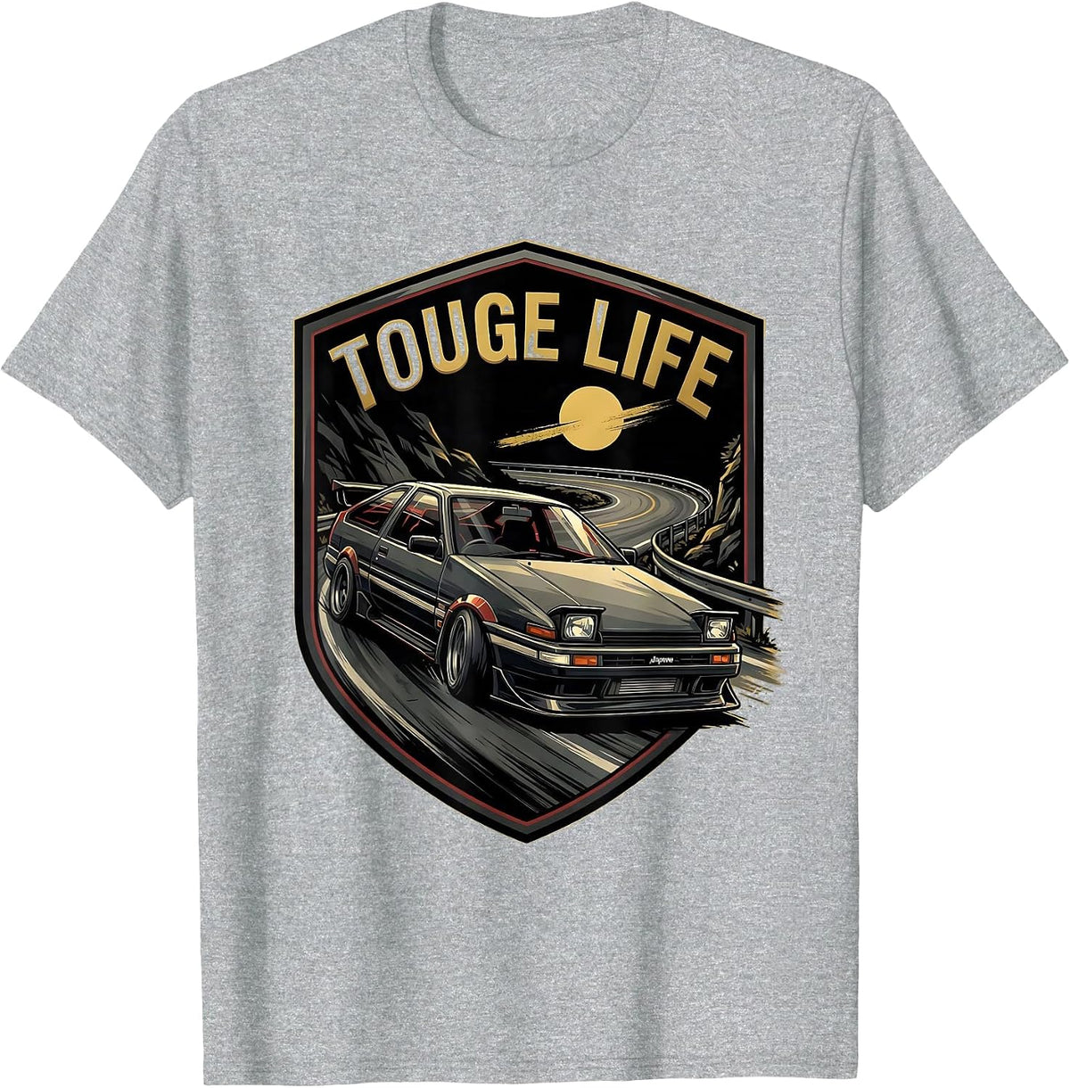 Men's Touge Life Custom JDM Drift Car Tuner Retro Vintage T-Shirt - Heather Grey