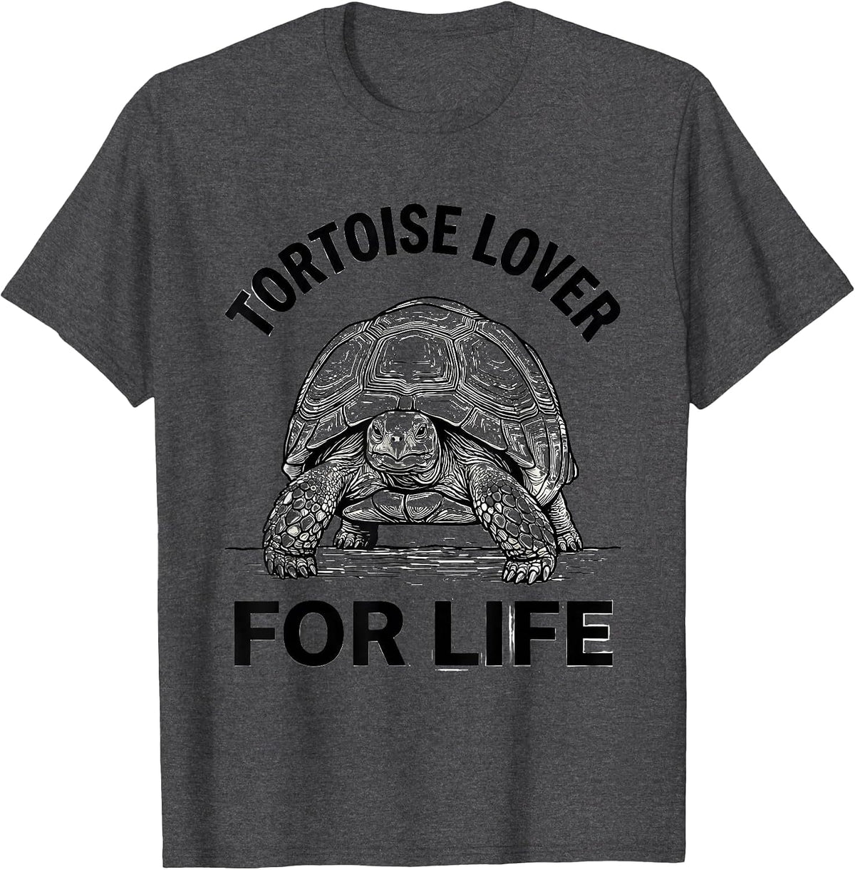 Tortoise Lover For Life Funny Animal Lover Gift T-Shirt - Dark Heather Grey