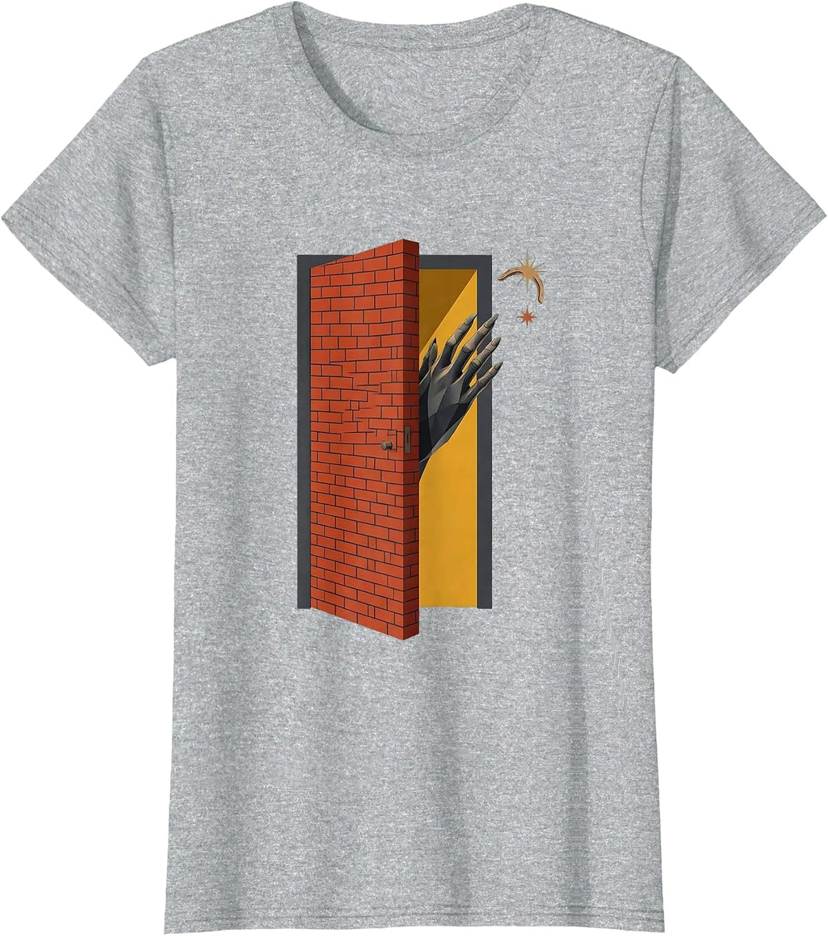 Occupational Therapy Hand Opening Door Graphic T-Shirt - Heather Grey