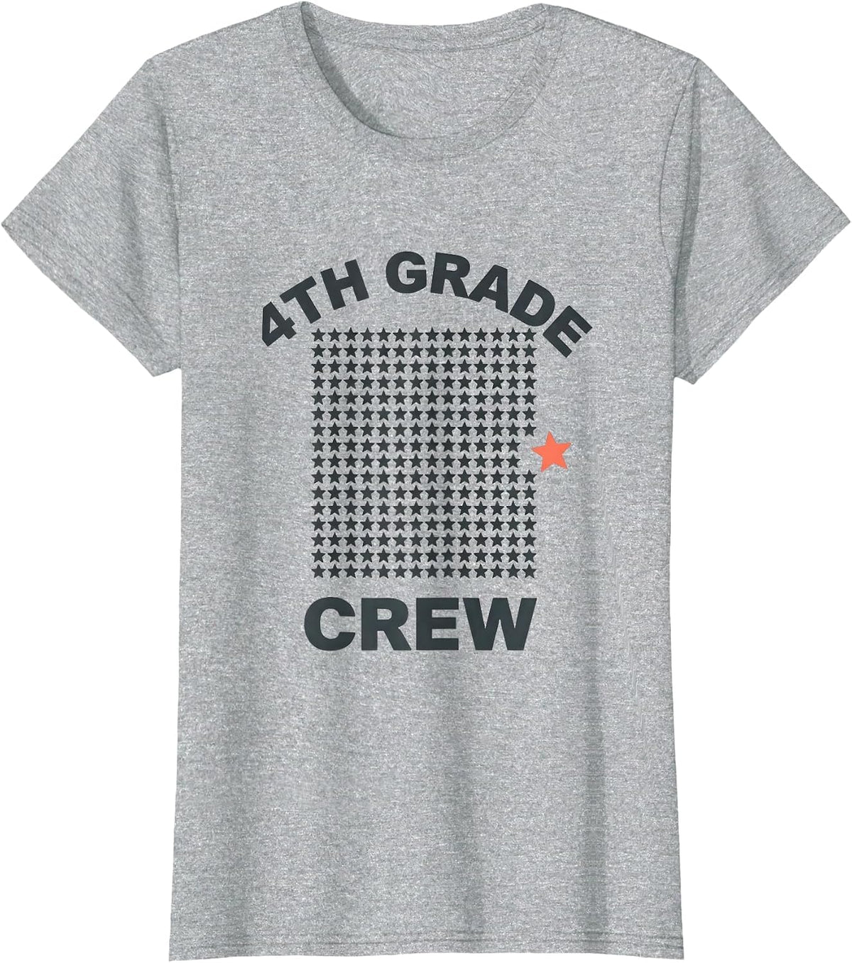 Women's 4th Grade Crew Minimalist Back to School Tie Dye Grade Level T-Shirt - Heather Grey