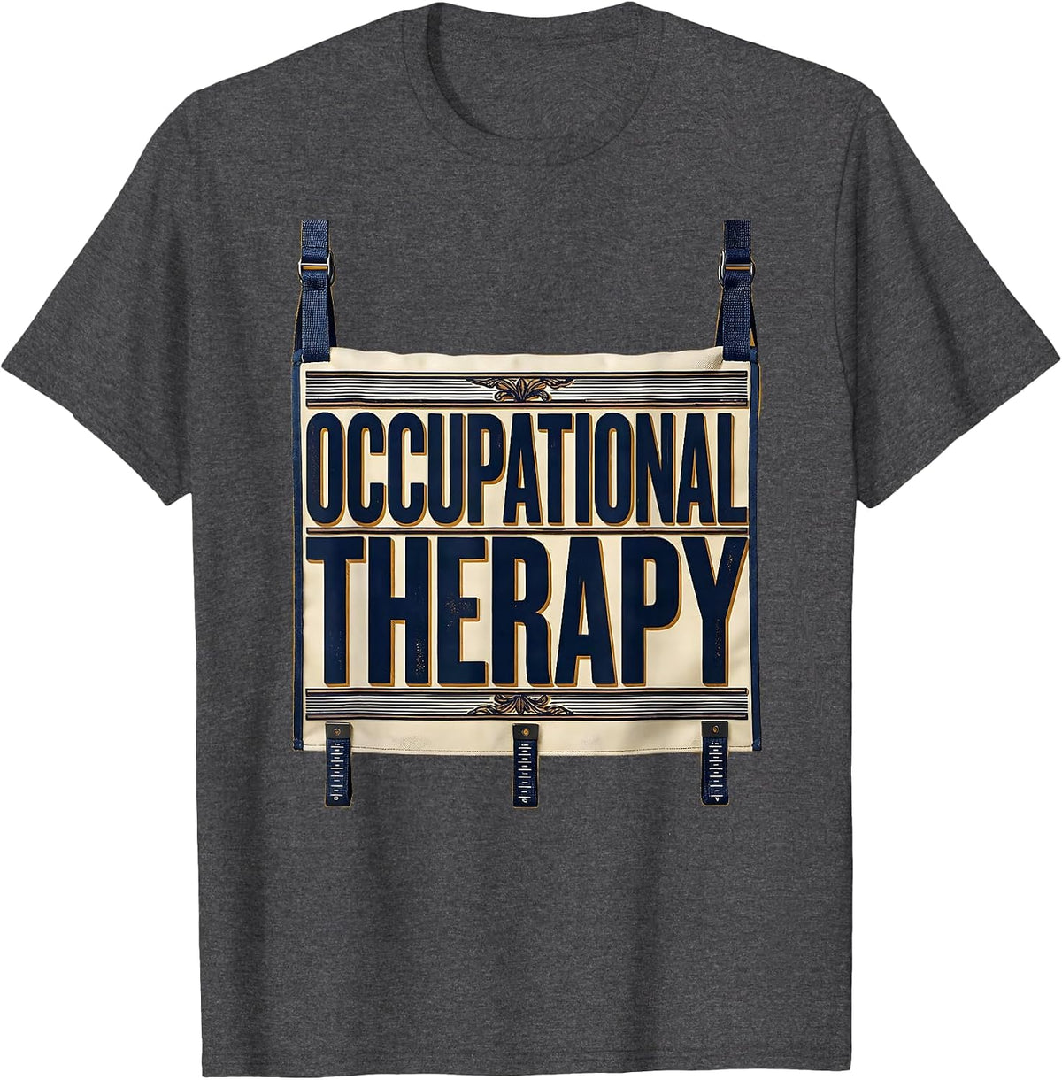 Men's Occupational Therapy Retro Vintage OT Month Pediatric T-Shirt - Dark Heather Grey