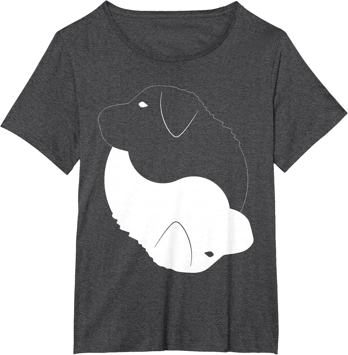 Yin Yang Great Pyrenees Funny Patou Symbol Meditation T-Shirt - Dark Heather Grey