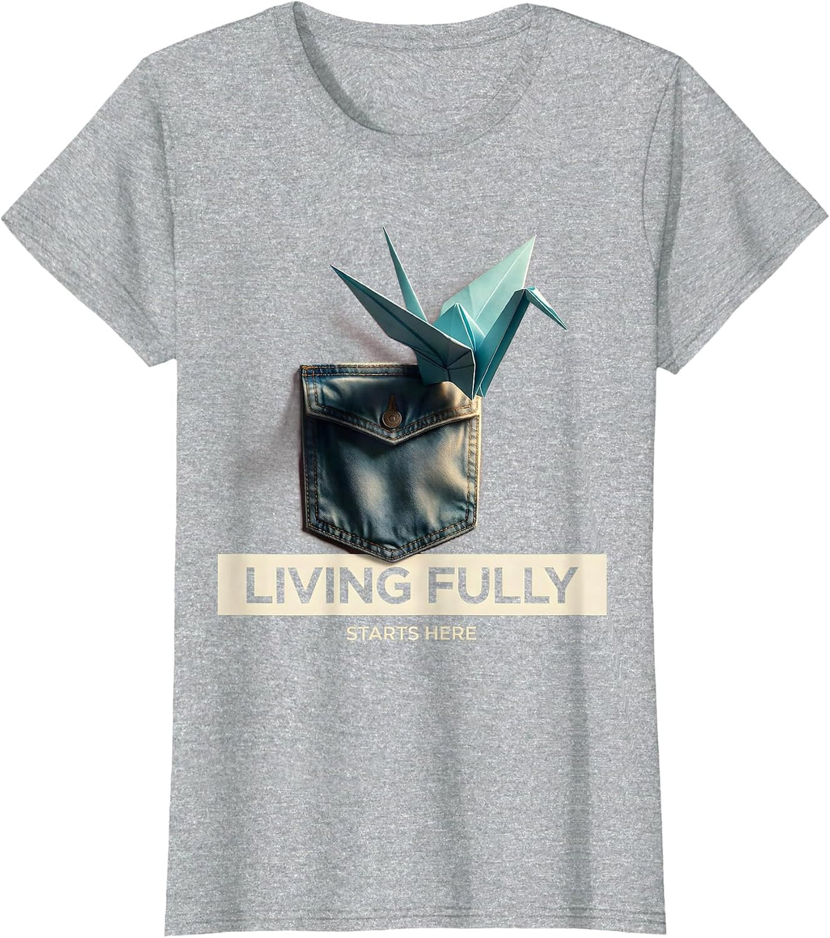 Living Fully Starts Here Occupational Therapy Design T-Shirt - Heather Grey