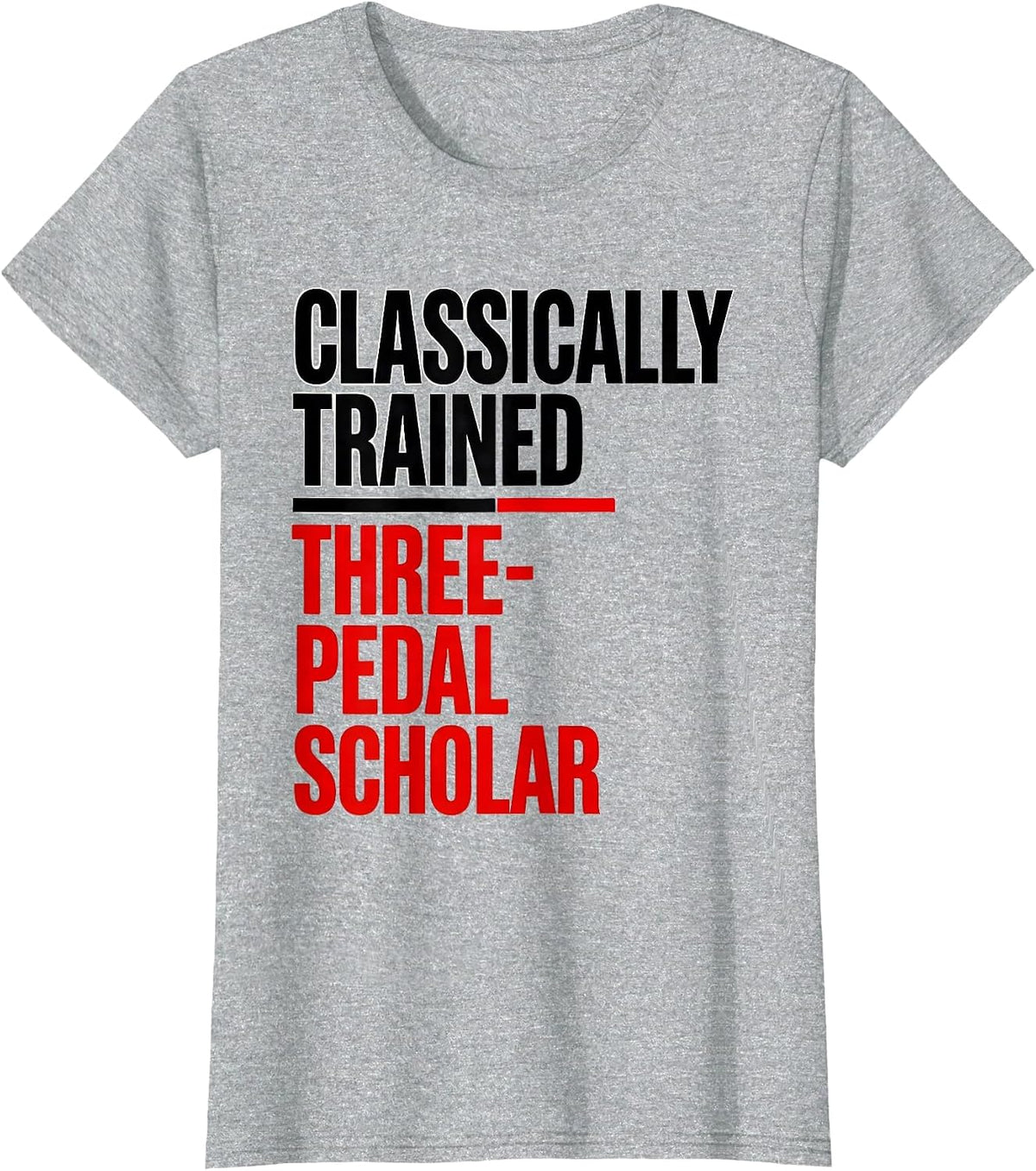 Women's Classically Trained, Three-Pedal Scholar Car Guy T-Shirt - Heather Grey