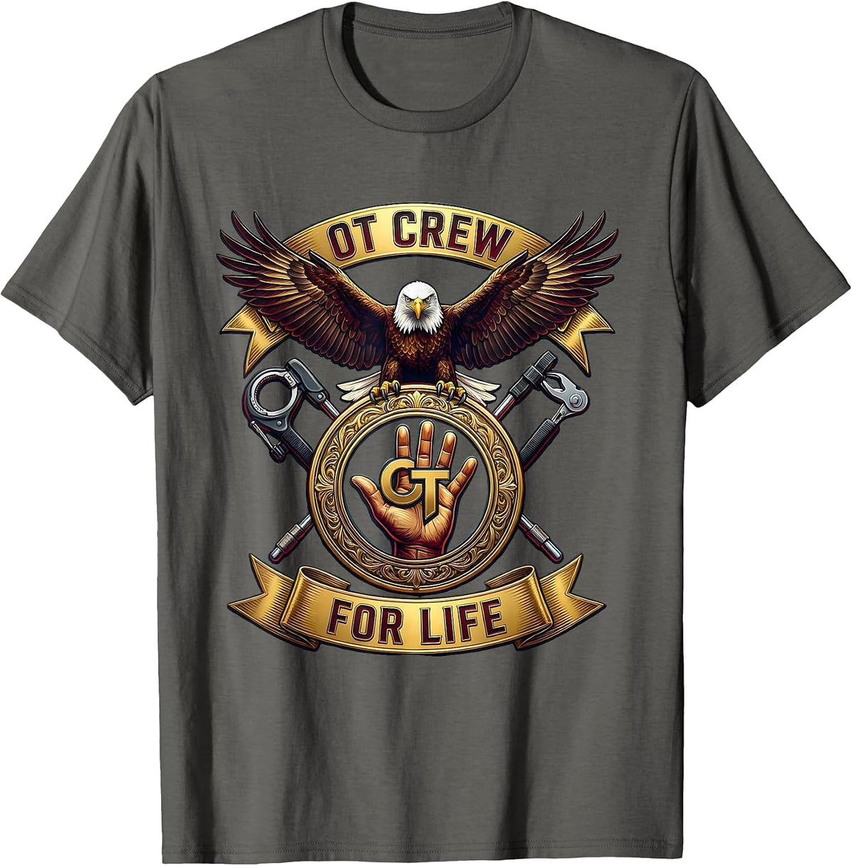 OT Crew For Life Occupational Therapy Design T-Shirt - Asphalt Grey
