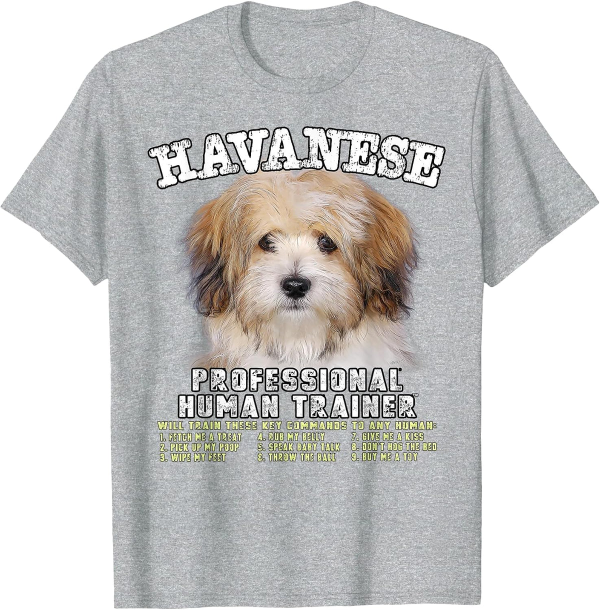 Havanese Professional Human Trainer T-Shirt - Heather Grey