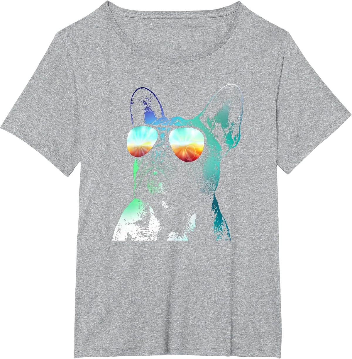 French Bulldog Neon Dog Shirt T-Shirt - Heather Grey