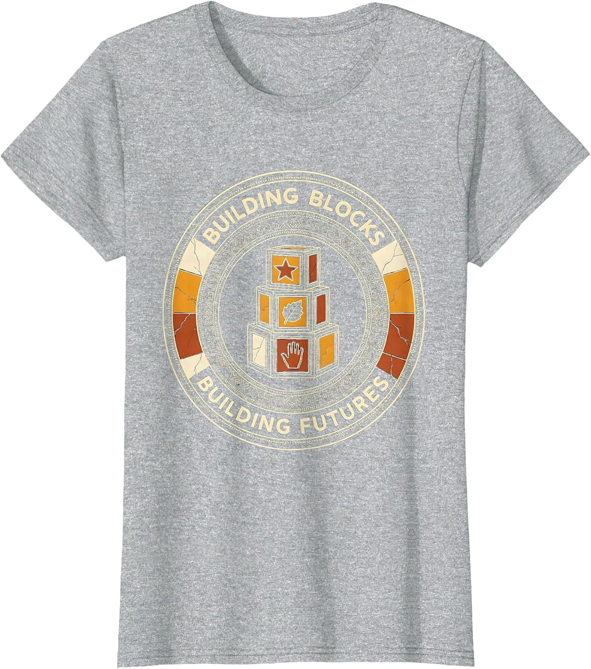 Building Blocks Building Futures Preschool Teacher T-Shirt - Heather Grey