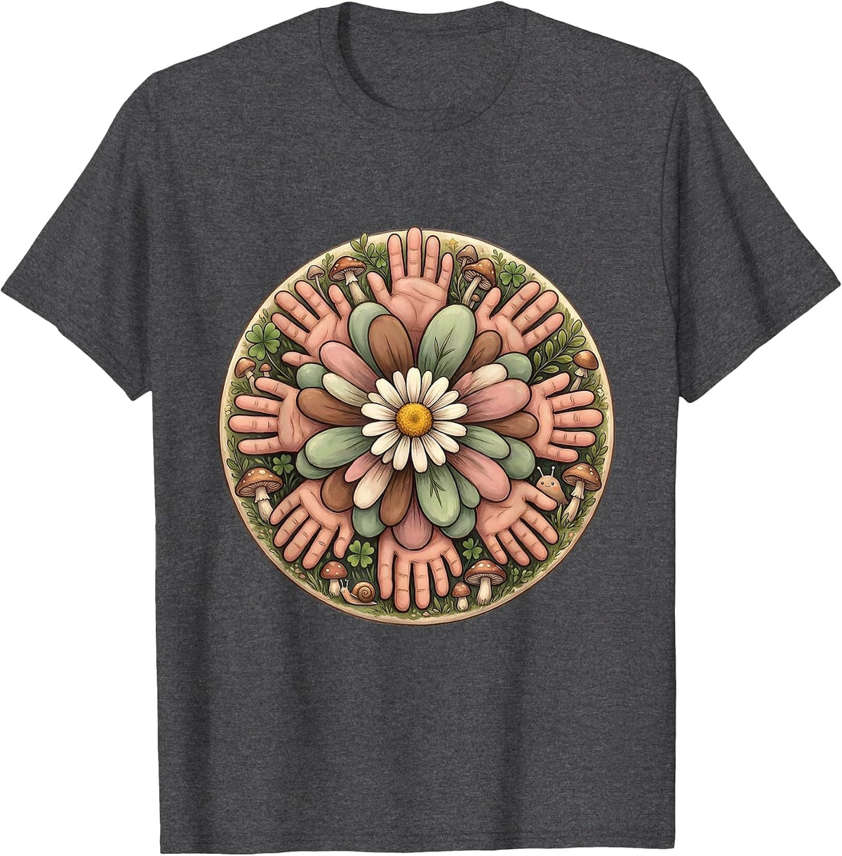 Preschool Teacher Finger Paint Tiny Hands Graphic T-Shirt - Dark Heather Grey
