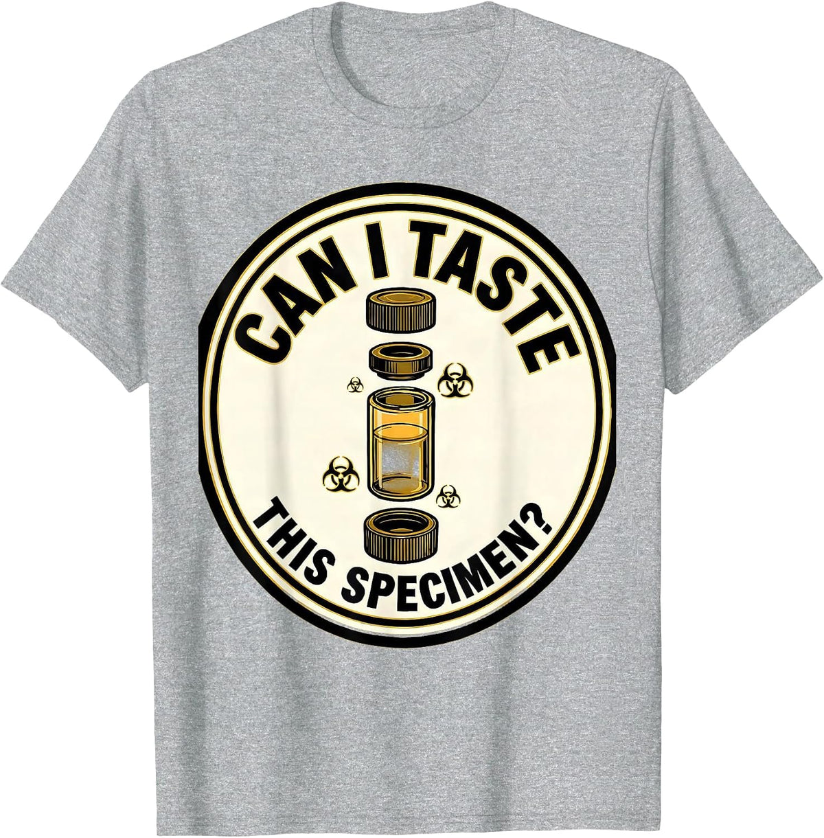 Men's Can I Taste This Specimen Funny Periodic Table Science T-Shirt - Heather Grey