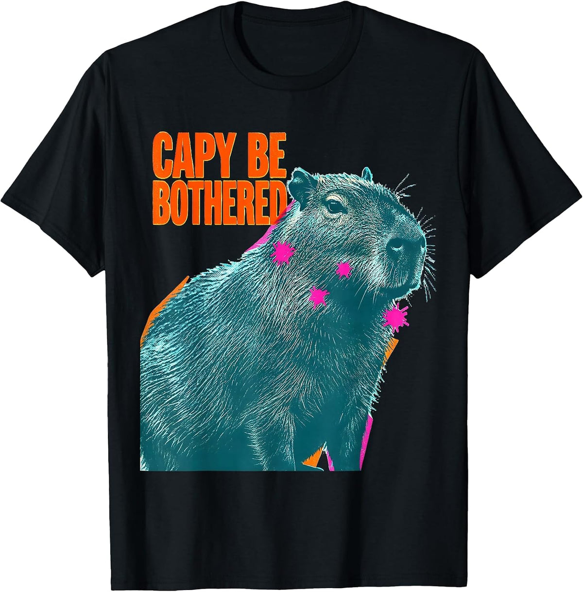 Men's Capy Be Bothered Funny Capybara Animal Humor Meme T-Shirt - Black