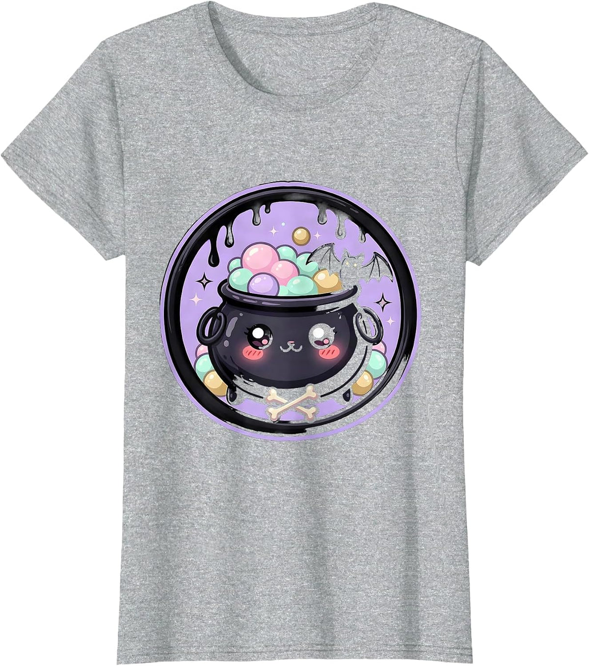 Overflowing Ale Cauldron Craft Beer Illustration T-Shirt - Heather Grey