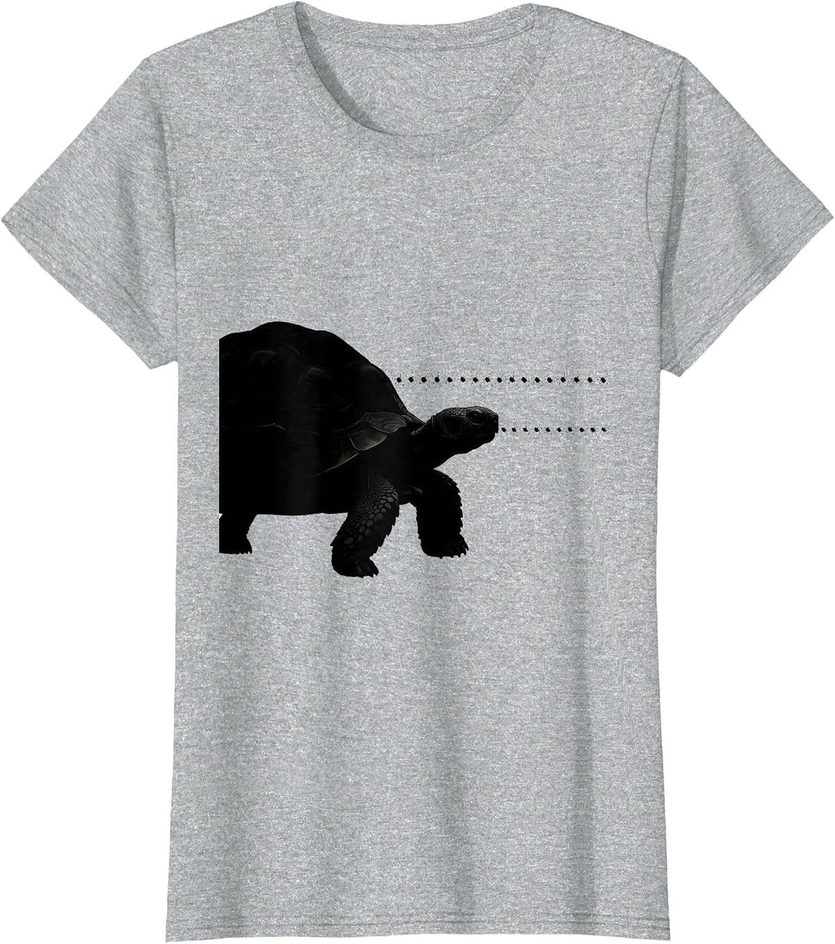 Tortoise Silhouette Funny Turtle Lover Gift T-Shirt - Heather Grey