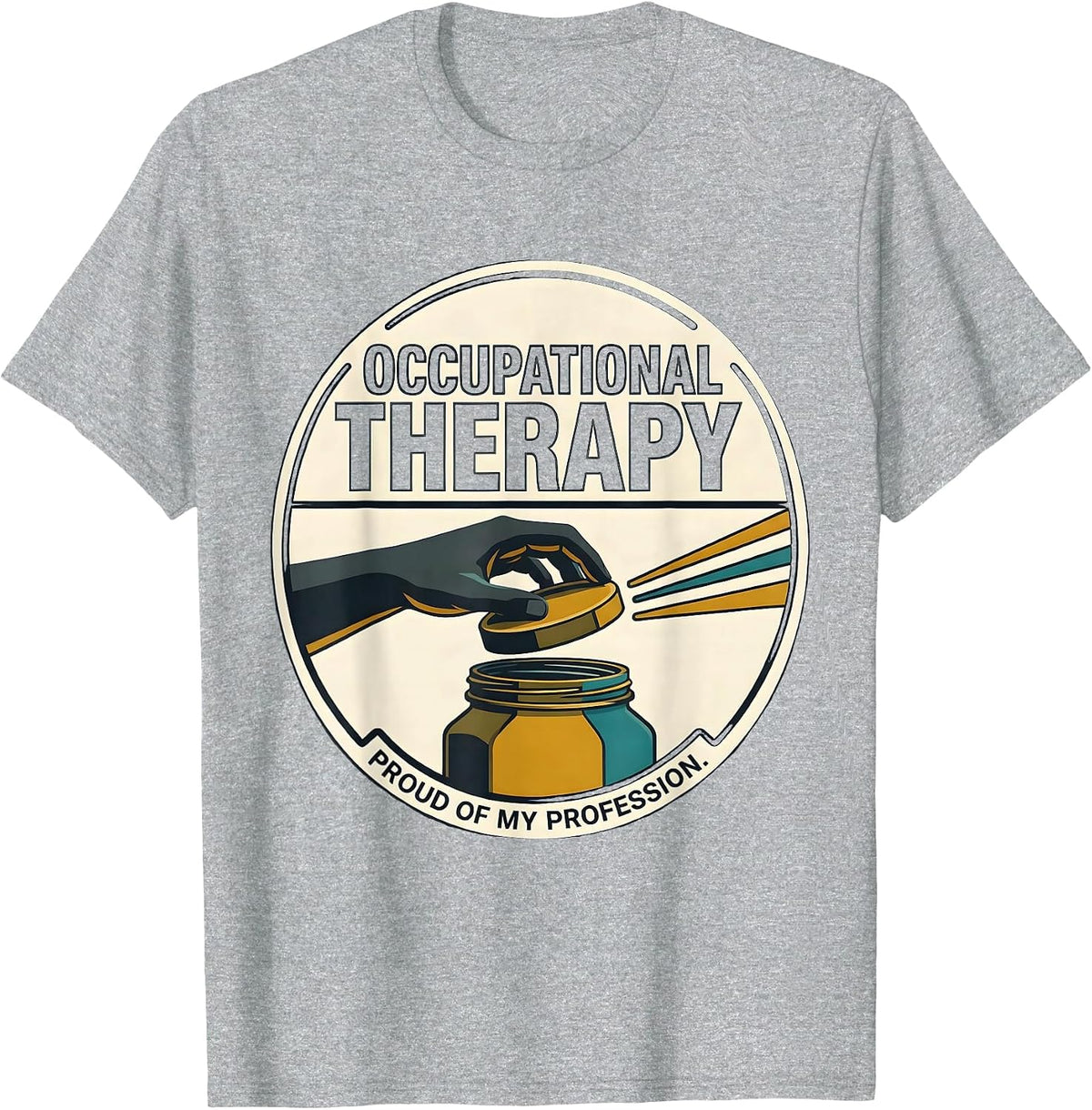 Men's Occupational Therapy, Proud Of My Profession Retro T-Shirt - Heather Grey