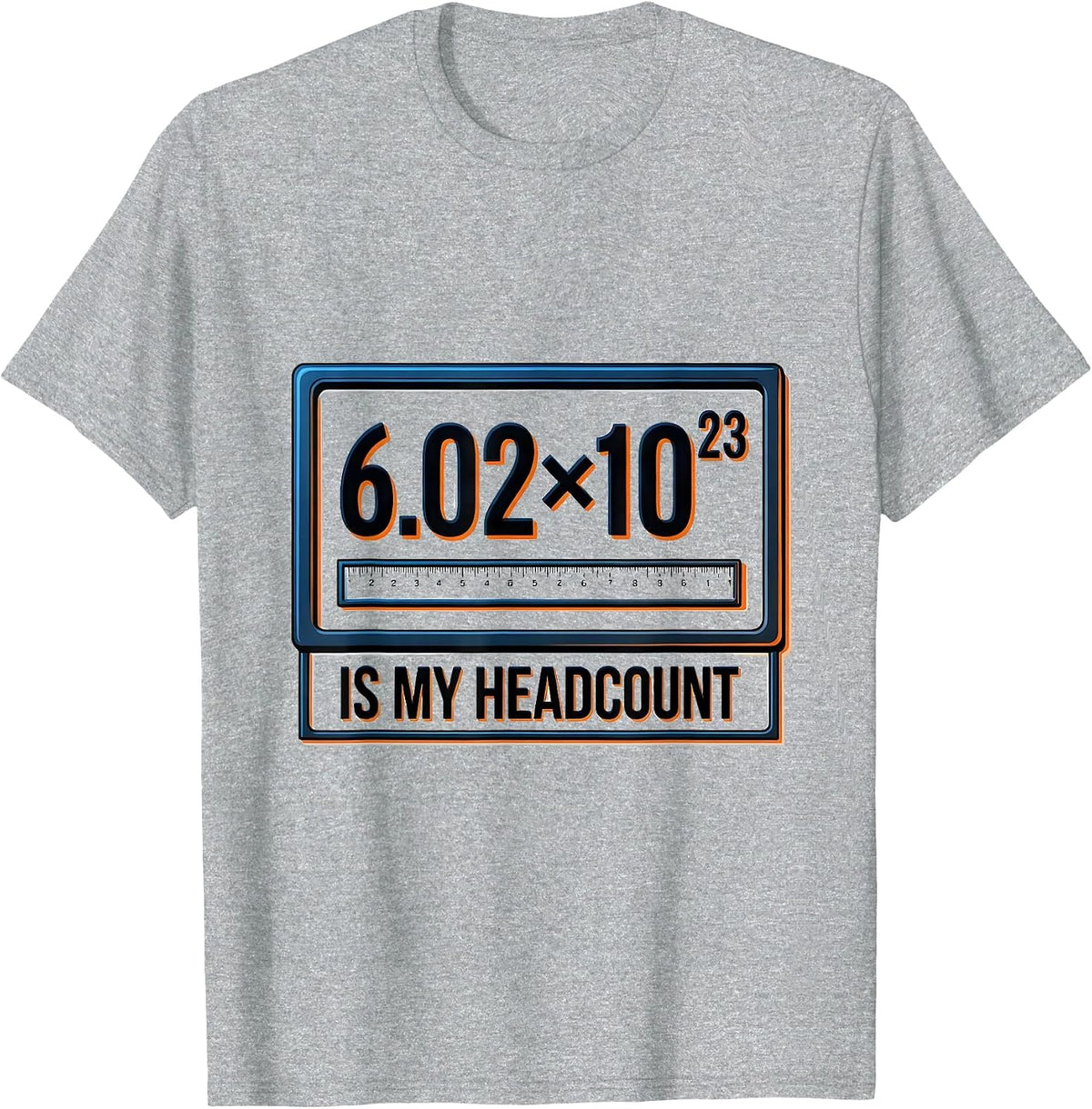 Men's 6.02×10²³ Is My Headcount Science Nerd Humor T-Shirt - Heather Grey