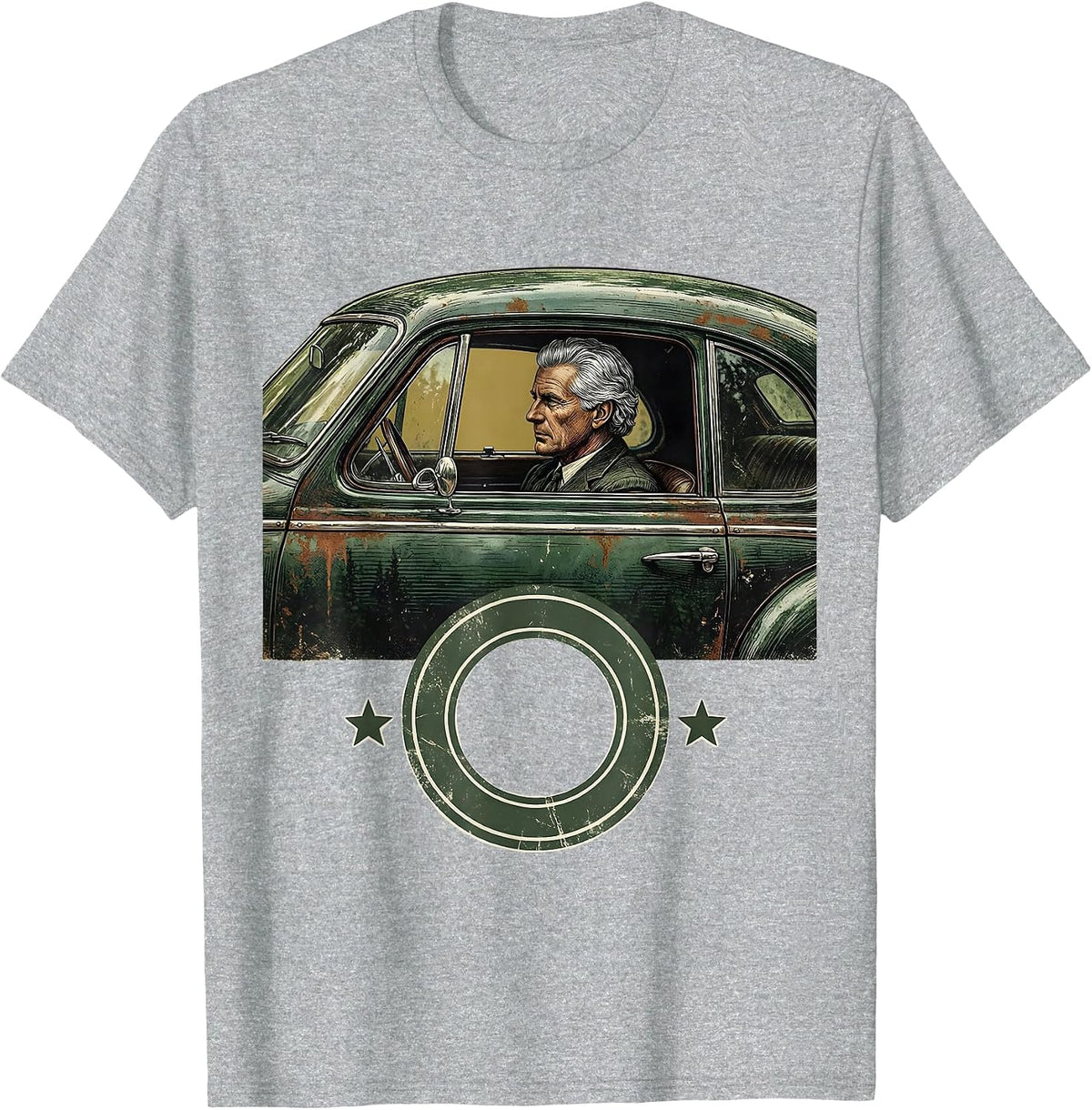 Men's 1940s Roadster Vintage Car Guy Birthday Gift T-Shirt - Heather Grey