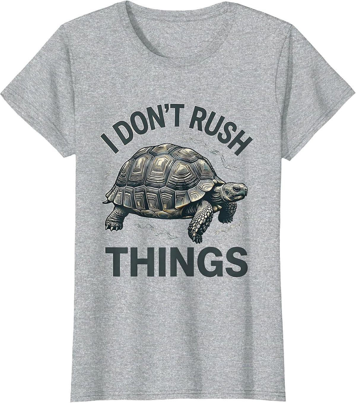 I Don't Rush Things Midcentury Modern Tortoise Lover Pet T-Shirt - Heather Grey
