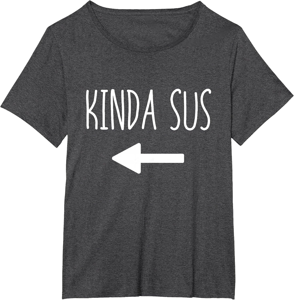 Kinda Sus Arrow Gaming Meme Matching Halloween Costume Funny T-Shirt - Dark Heather Grey