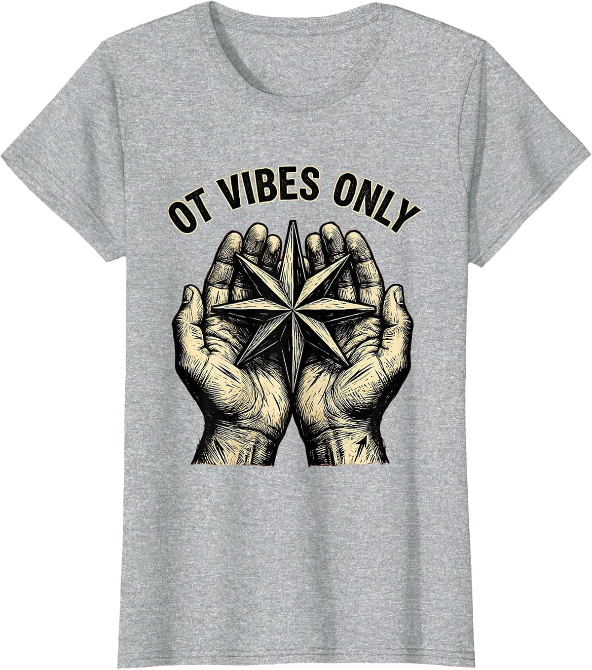 Women's OT Vibes Only Occupational Therapy Design T-Shirt - Heather Grey
