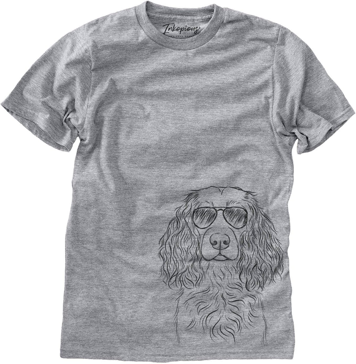 Aviator Landry the Boykin Spaniel Dog Triblend T-Shirt - Unisex Grey Crew Neck