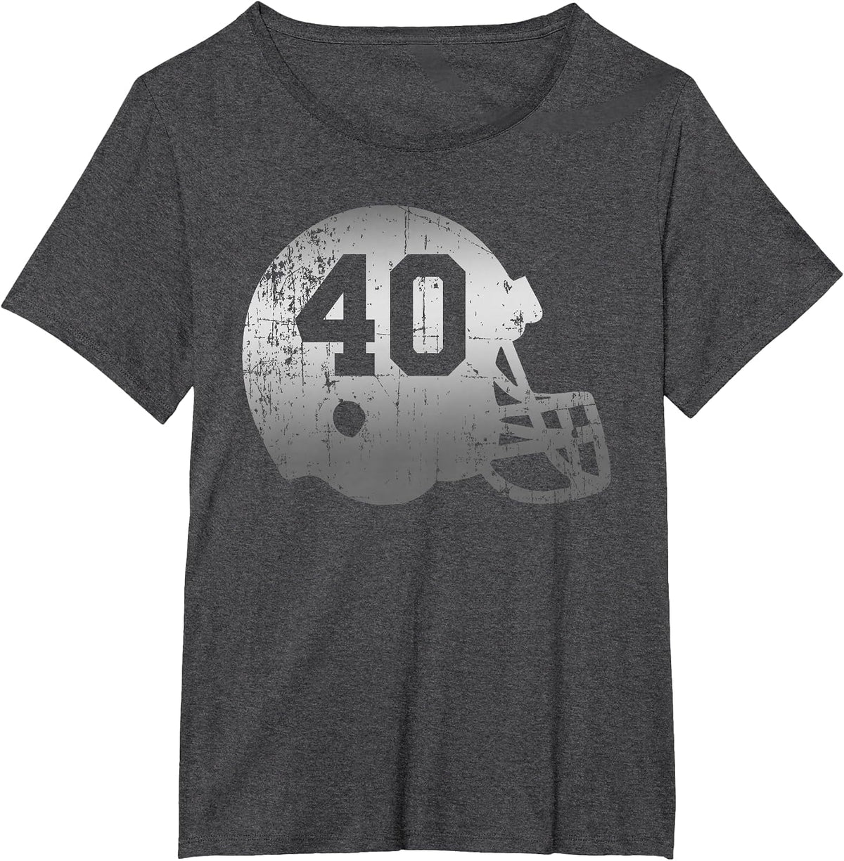 Vintage Football 40 Jersey Number T-Shirt - Dark Heather Grey