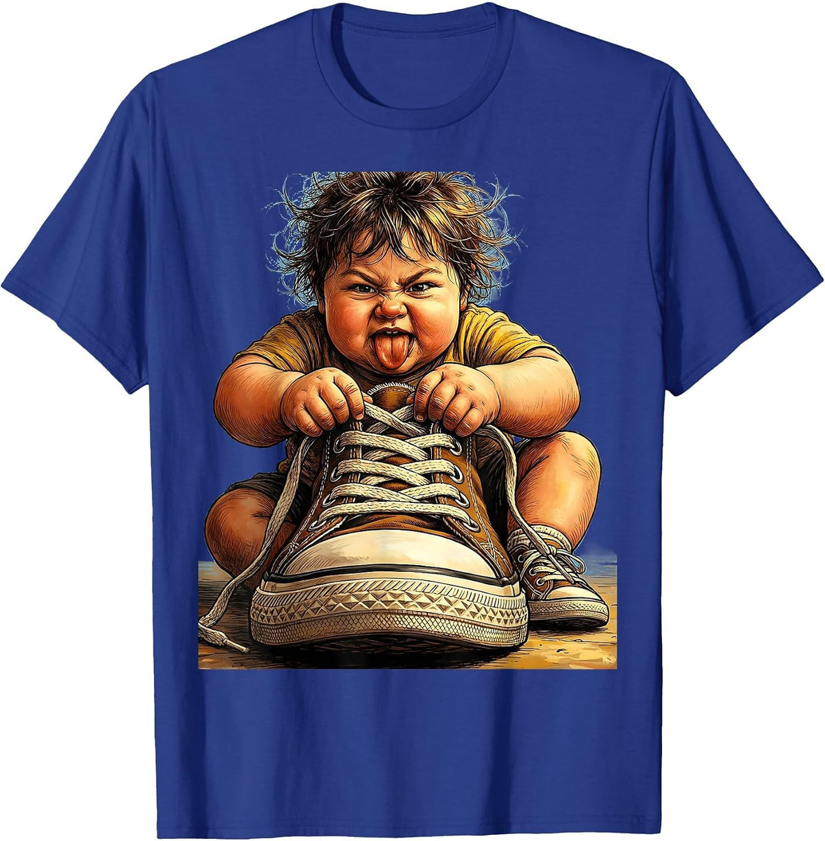 Occupational Therapy Shoelace Child Illustration T-Shirt - Royal Blue