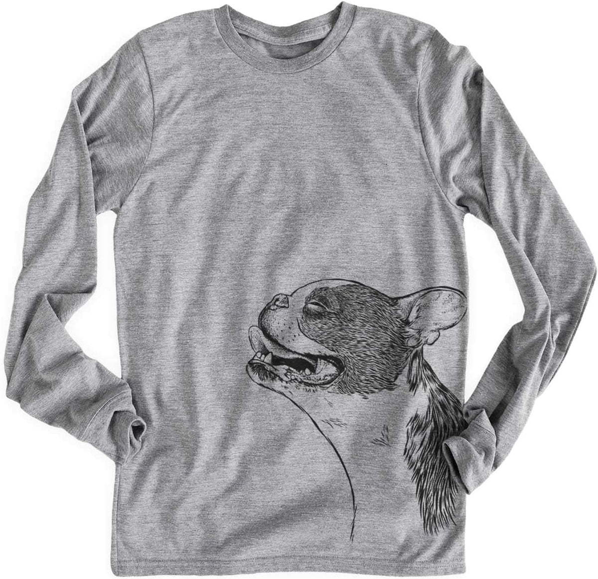 Inkopious Boston Terrier Profile Triblend T-Shirt - Unisex Unisex Long Sleeve