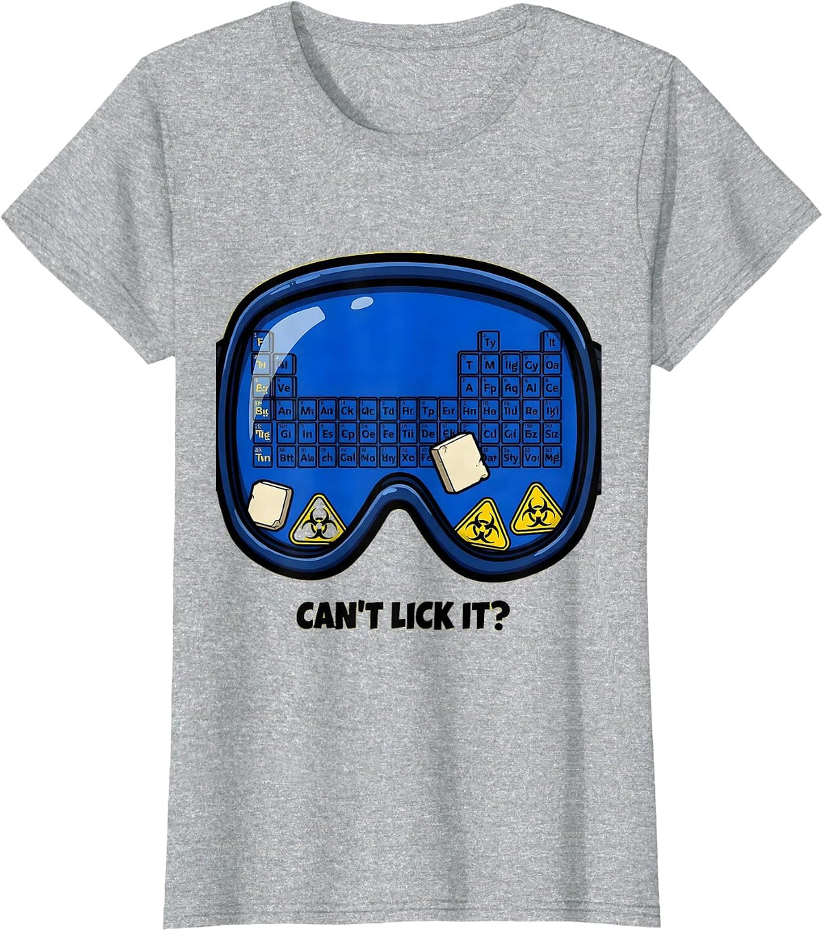 Can't Lick It Funny Periodic Table Science Teacher Student T-Shirt - Heather Grey