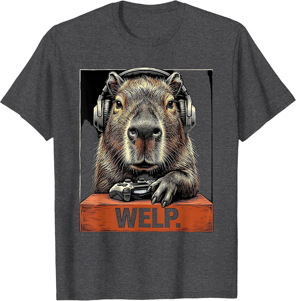 Welp Funny Capybara Gamer Meme Humor Video Games T-Shirt - Dark Heather Grey
