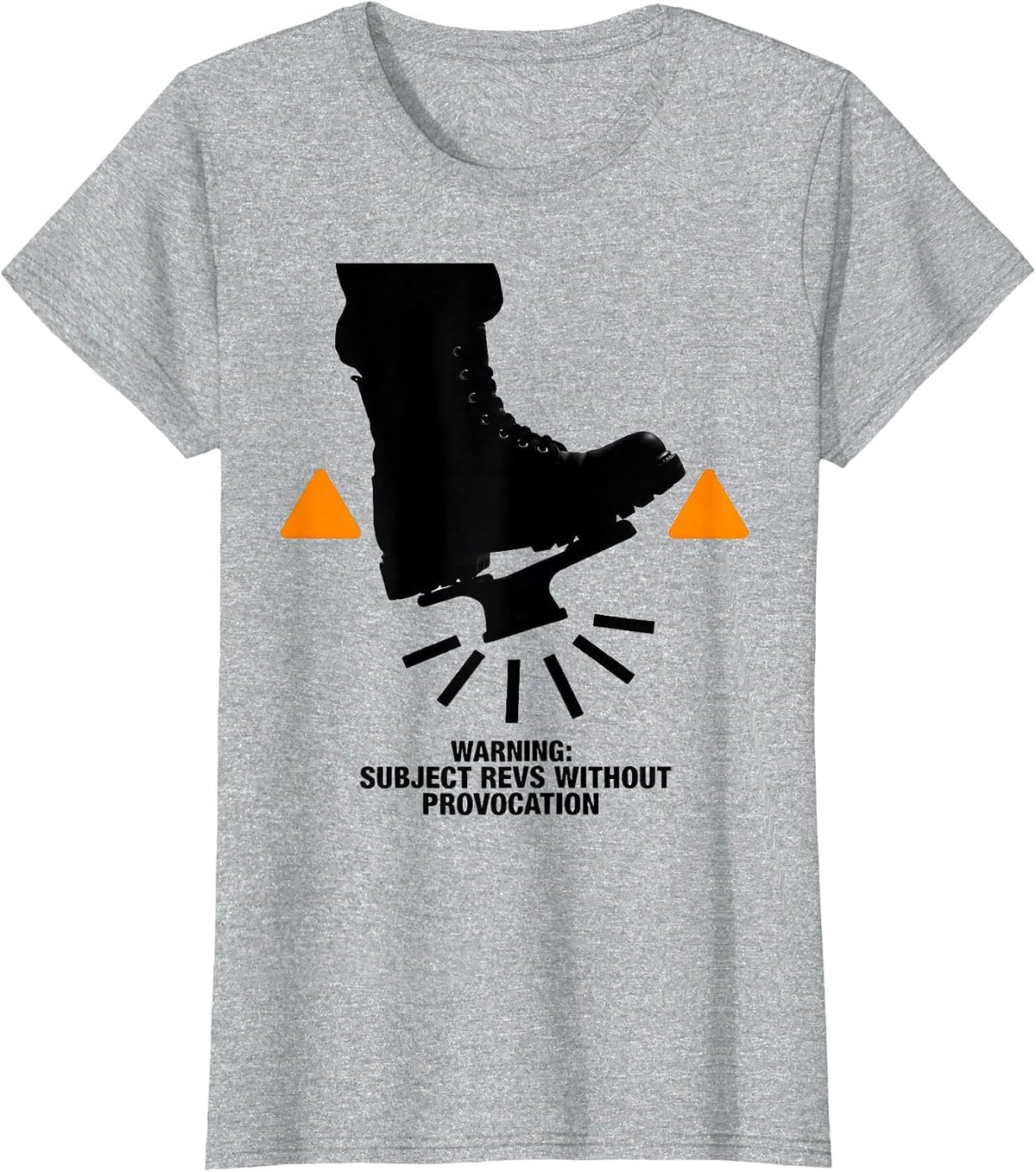 Women's Warning: Subject Revs Without Provocation Funny Car Guy T-Shirt - Heather Grey