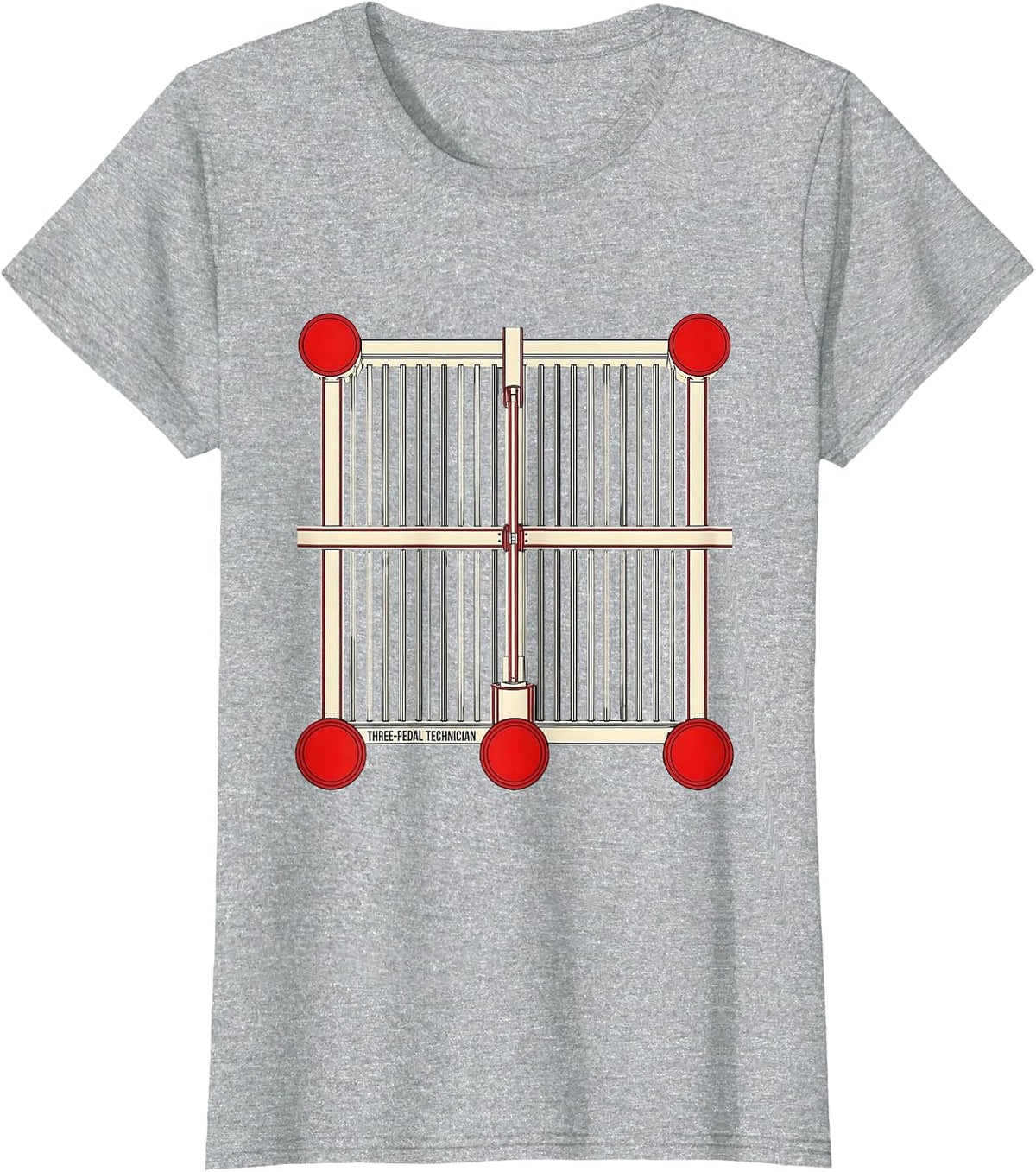 Women's Three-Pedal Technician Funny Manual Transmission Car T-Shirt - Heather Grey